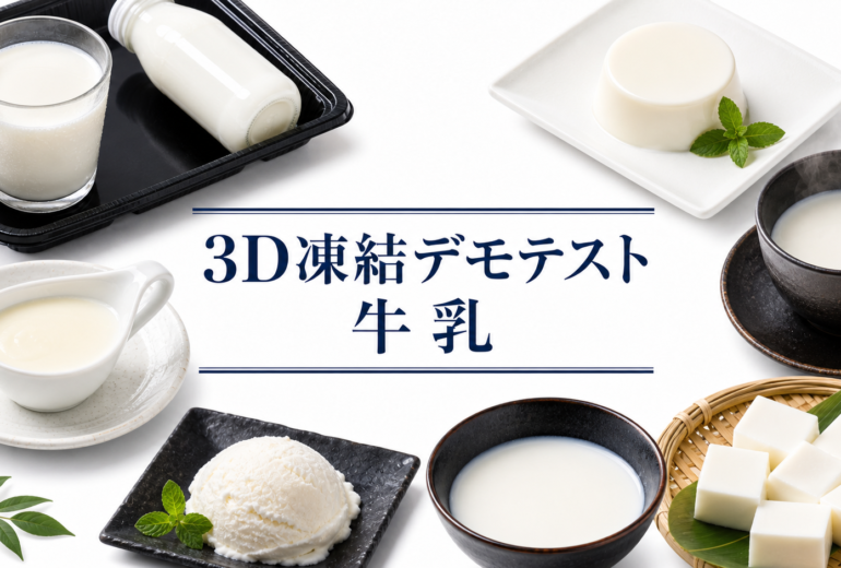 牛乳を3Dフリーザー®で急速冷凍するデモテスト