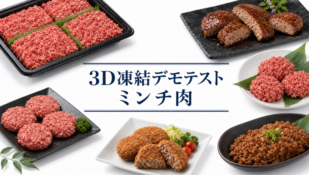 ミンチ肉を3Dフリーザー®で急速冷凍するデモテスト