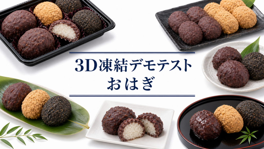 おはぎを3Dフリーザー®で急速冷凍するデモテスト