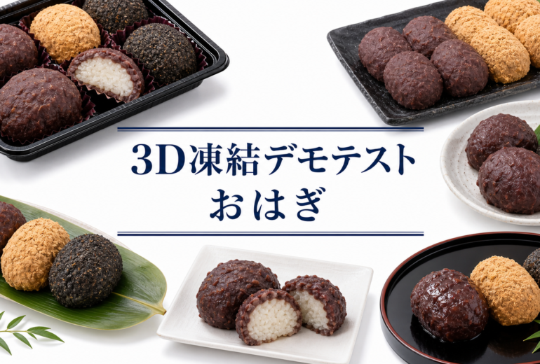 おはぎを3Dフリーザー®で急速冷凍するデモテスト
