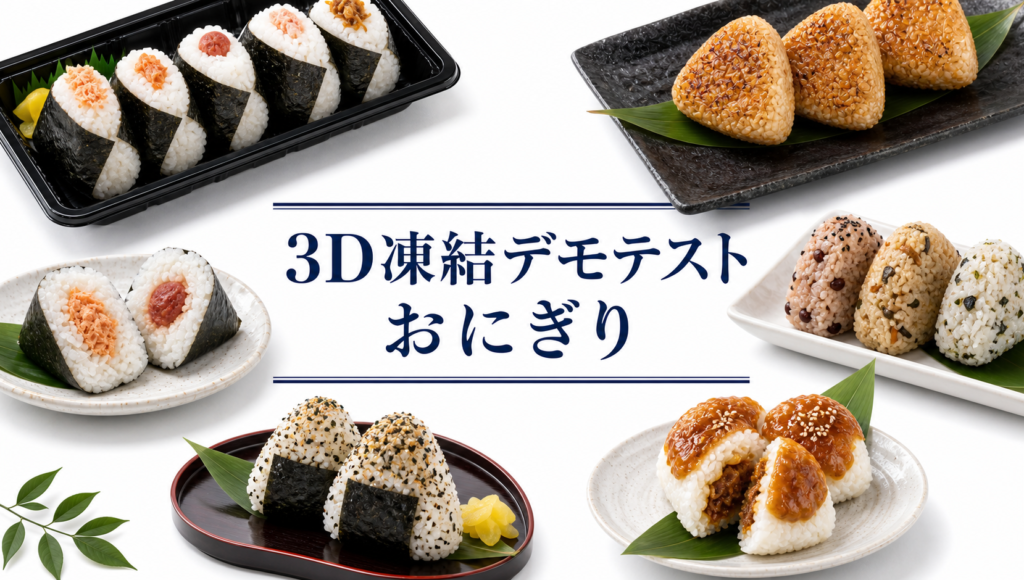 おにぎりを3Dフリーザー®で急速冷凍するデモテスト