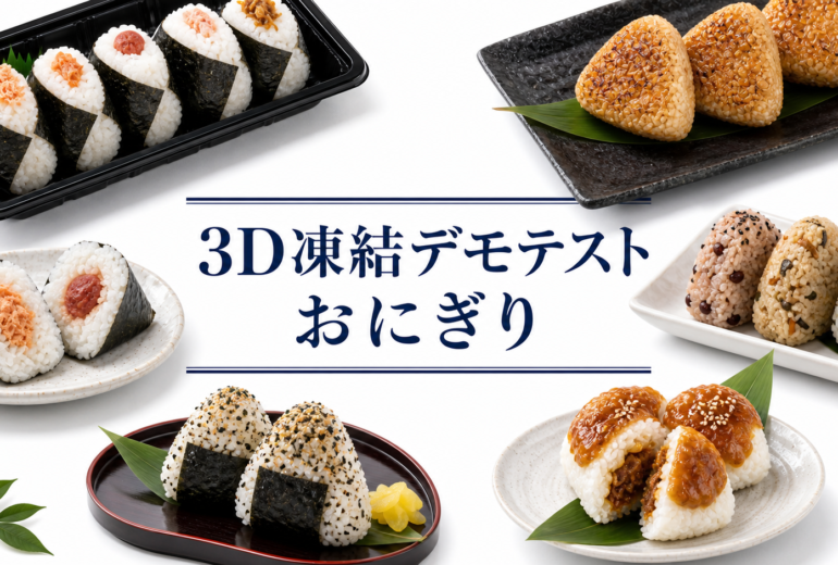 おにぎりを3Dフリーザー®で急速冷凍するデモテスト