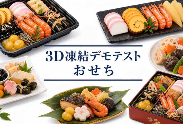 おせちを3Dフリーザー®で急速冷凍するデモテスト
