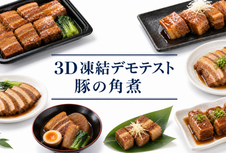 豚の角煮の3Dフリーザー®で急速冷凍するデモテスト