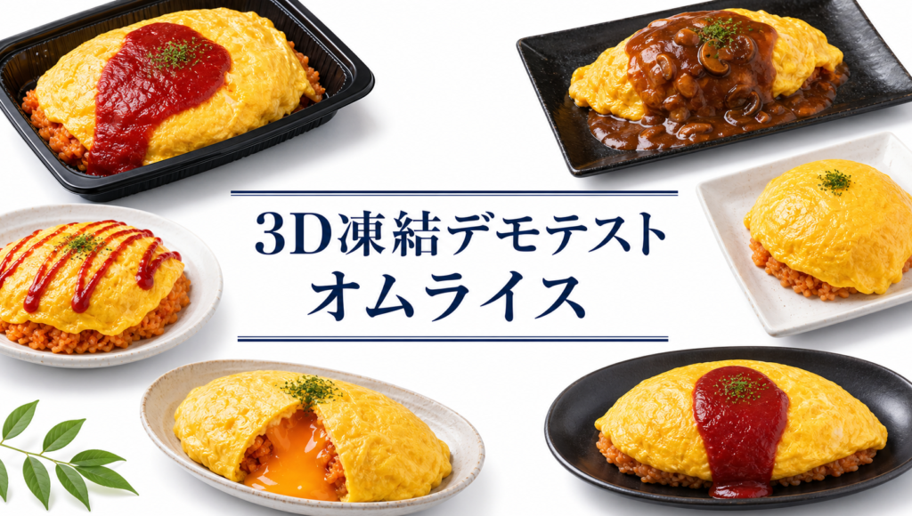 オムライスを3Dフリーザー®で急速冷凍するデモテスト