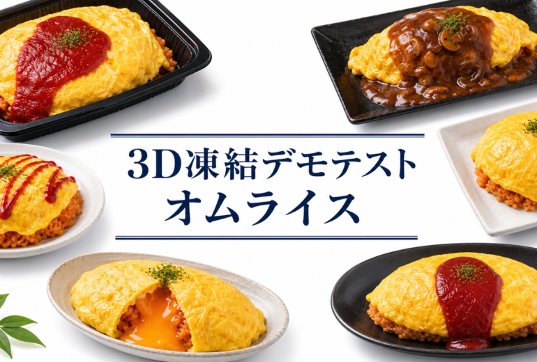 オムライスを3Dフリーザー®で急速冷凍するデモテスト