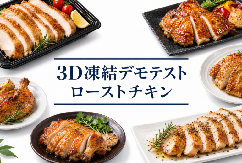 ローストチキンを3Dフリーザー®で急速冷凍するデモテスト