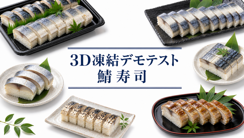 鯖寿司を3Dフリーザー®で急速冷凍するデモテスト