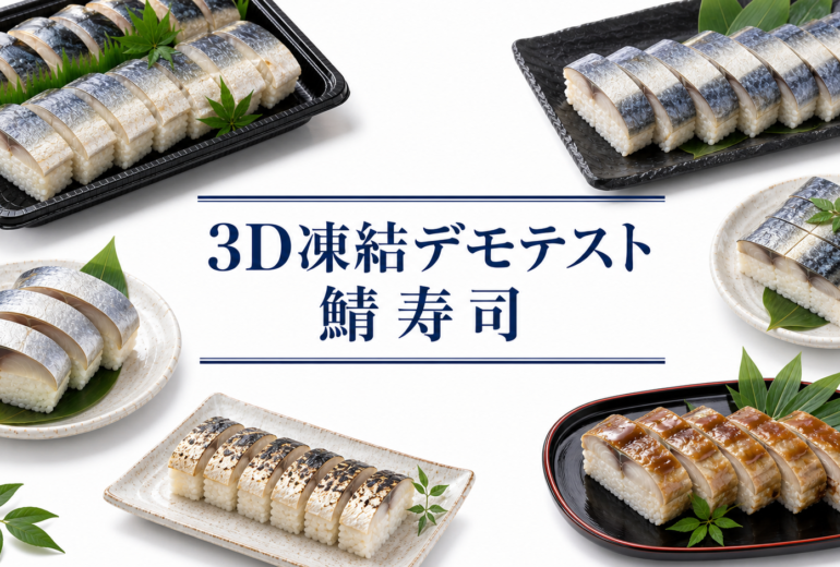 鯖寿司を3Dフリーザー®で急速冷凍するデモテスト