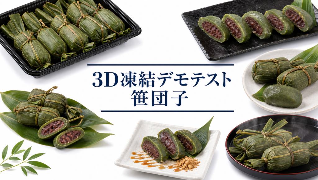 笹団子を3Dフリーザー®で急速冷凍するデモテスト