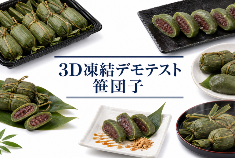 笹団子を3Dフリーザー®で急速冷凍するデモテスト