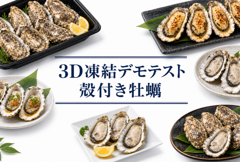 殻付き牡蠣を3Dフリーザー®で急速冷凍するデモテスト