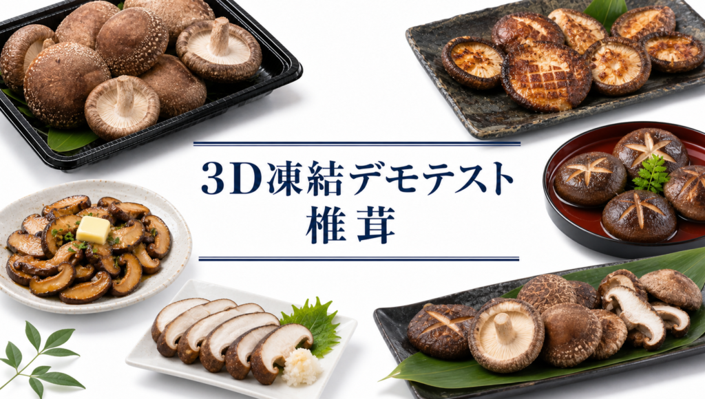 椎茸の3Dフリーザー®で急速冷凍するデモテスト