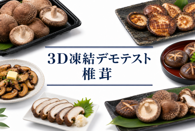 椎茸の3Dフリーザー®で急速冷凍するデモテスト