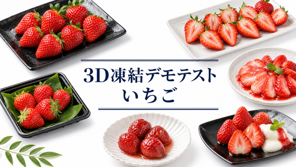 いちごの3Dフリーザー®で急速冷凍するデモテスト