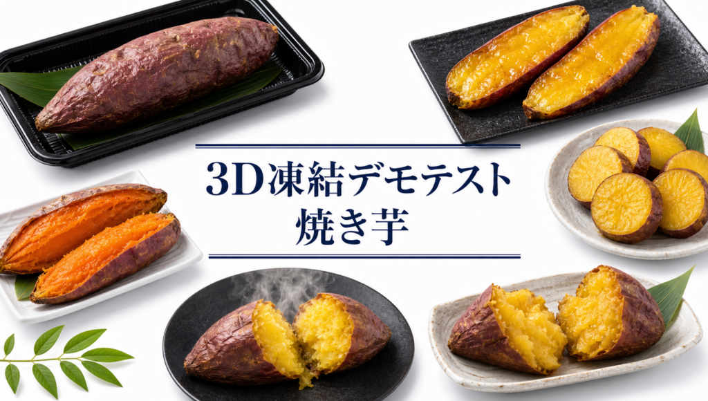 焼き芋を3Dフリーザー®で急速冷凍するデモテスト