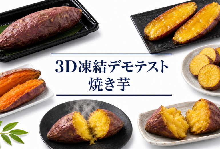 焼き芋を3Dフリーザー®で急速冷凍するデモテスト