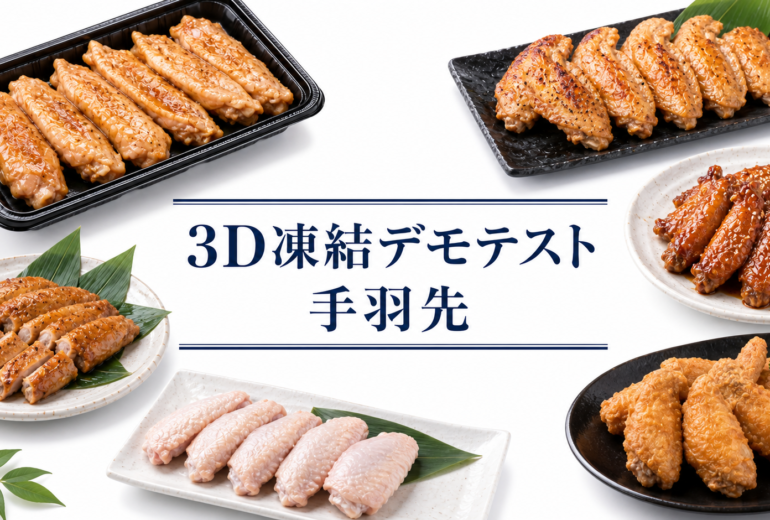 手羽先を3Dフリーザー®で急速冷凍するデモテスト