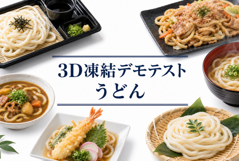 うどんの3Dフリーザー®で急速冷凍するデモテスト