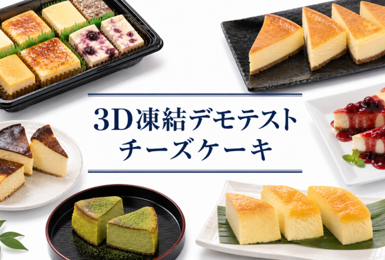 チーズケーキの3Dフリーザー®で急速冷凍するデモテスト
