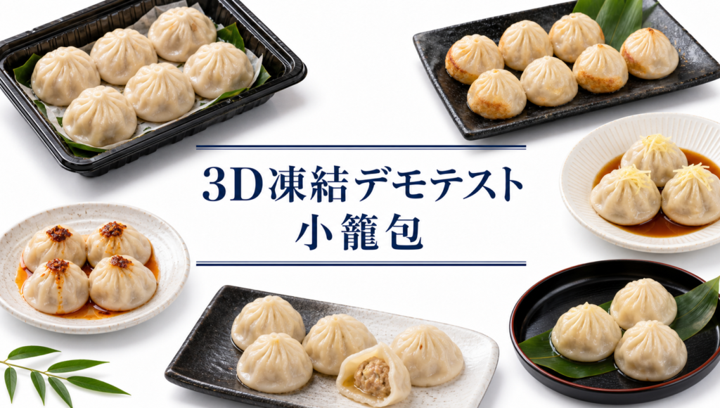 小籠包を3Dフリーザー®で急速冷凍するデモテスト