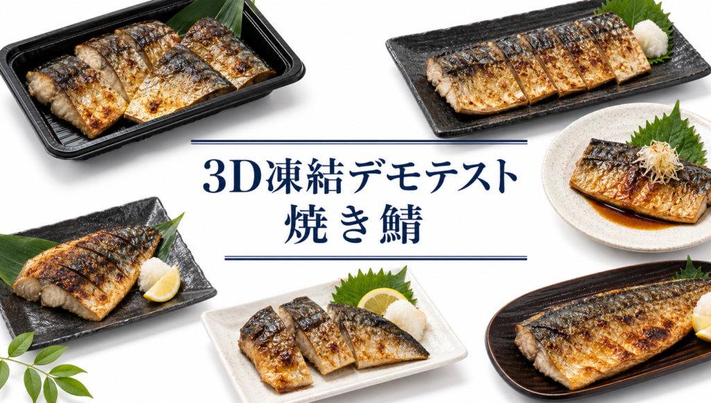 焼き鯖を3Dフリーザー®で急速冷凍するデモテスト