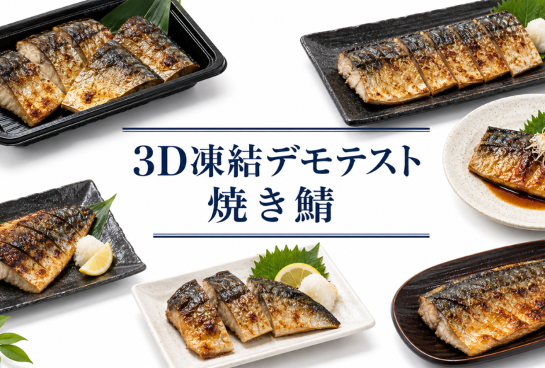 焼き鯖を3Dフリーザー®で急速冷凍するデモテスト