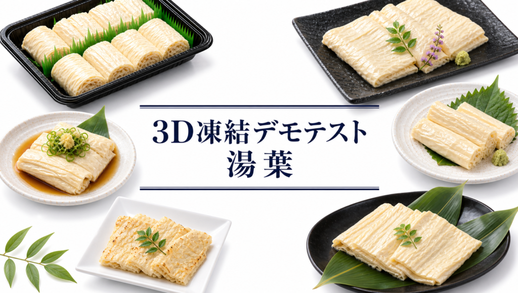湯葉を3Dフリーザー®で急速冷凍するデモテスト