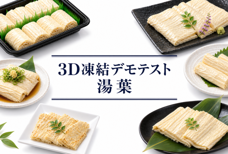 湯葉を3Dフリーザー®で急速冷凍するデモテスト